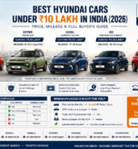 Best Hyundai Cars Under 10 Lakh in India 2026